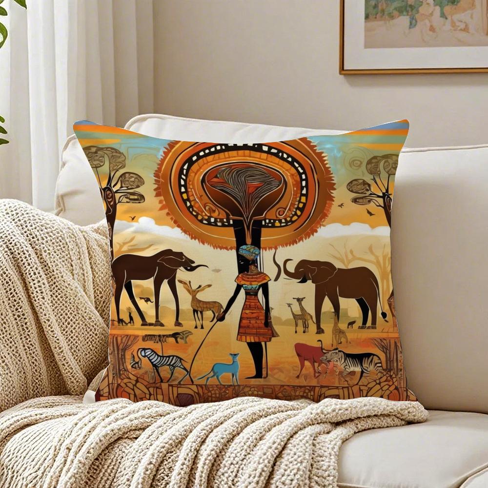 Abstract Painting African Living Cushion Cover Pillowcase Antidustmite Living Room Sofa Decor Cushion Room