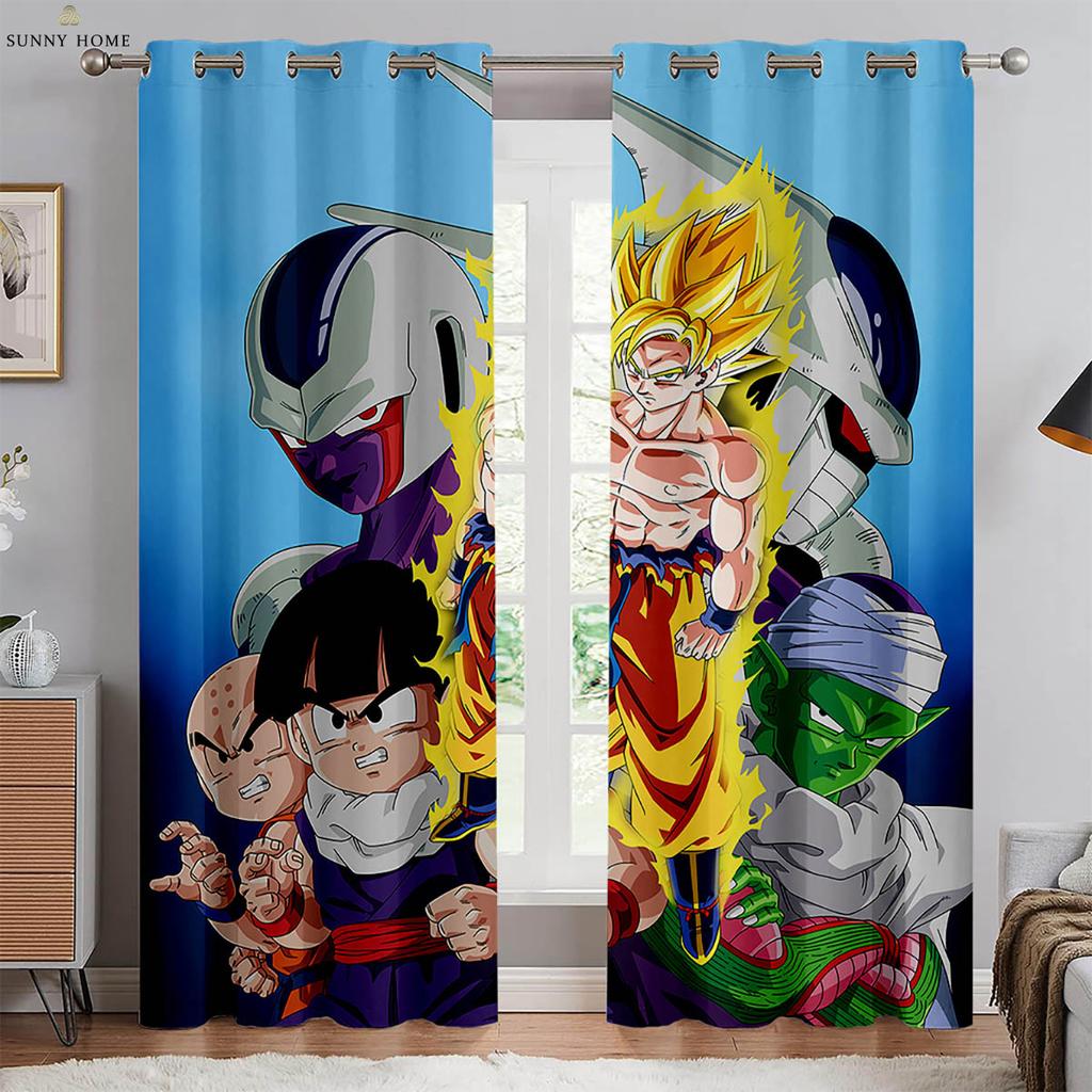 2-Piece Japanese Anime Printed Curtains Suitable For Dormitory Bedroom Living Room Kitchen Four Seasons Decorative Curtains