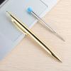 Metal Ballpoint Pen Stainless Steel Push Style 0.7mm Blue Black Ink School Stationery Supplies Color Silver Gold Pens