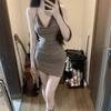 Sexy Spice Girls Pure Desire Wind Neck Suspender Dress Women's Summer New Waist Skinny Temperament Hip Wrap Short Skirt
