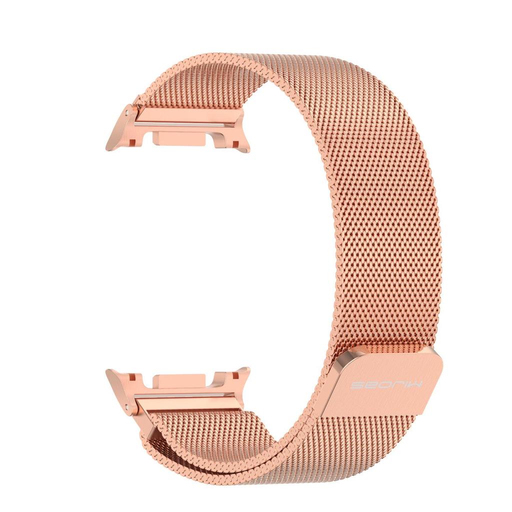 Compatible with Samsung Watch8/Ultra: Stainless Steel Milanese Magnetic Strap with Three-Bead Design and Steel End Links.