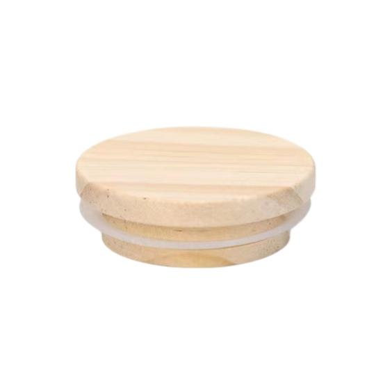 Round Bamboo Lid for Glass Jars Mugs Airtight Wooden Cover for Canisters Tea Tins Aroma Bottles Food-Grade Leak-Proof Reusable Spill Proof Jar Lid A