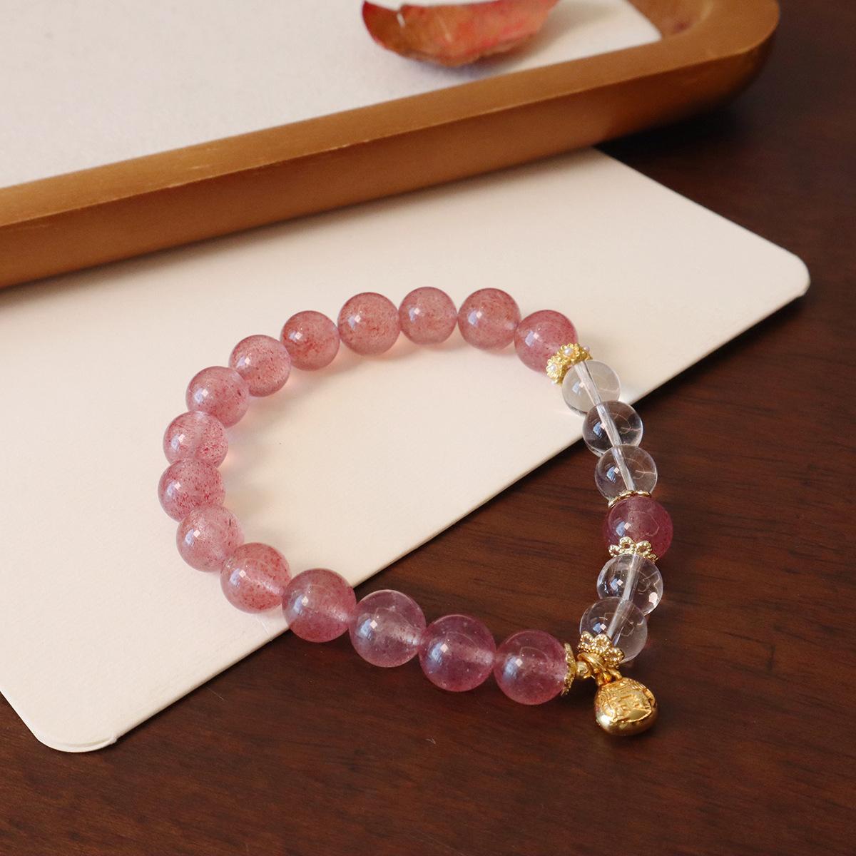 Natural Strawberry Crystal Bracelet Crystal Bracelet Bangles Women Fashion Jewelry accessories Gift
