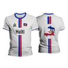 Magliette da Calcio Haiti Maglietta Sportiva Bandiera Haitiana Top da Strada Unisex Magliette Grafiche Casual Top