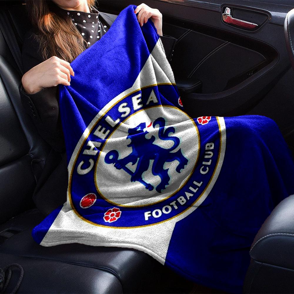 Chelsea Football Club Theme Printed Blanket - Perfect for Couch, Bed, Travel & Outdoor Use | Machine Washable, Cozy & Durable.