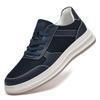 Men's Versatile White Mesh Sneakers - Fashionable, Breathable, Thick Sole, Plus Size Available.