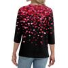 Women's T Shirt Print Button 3/4 Sleeve Daily Weekend Fashion Basic V- Neck Regular Top
