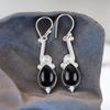 Authentic Black Onyx Gemstone 925 Sterling Silver Artisan Jewelry Earrings 2.10" EE-37-26