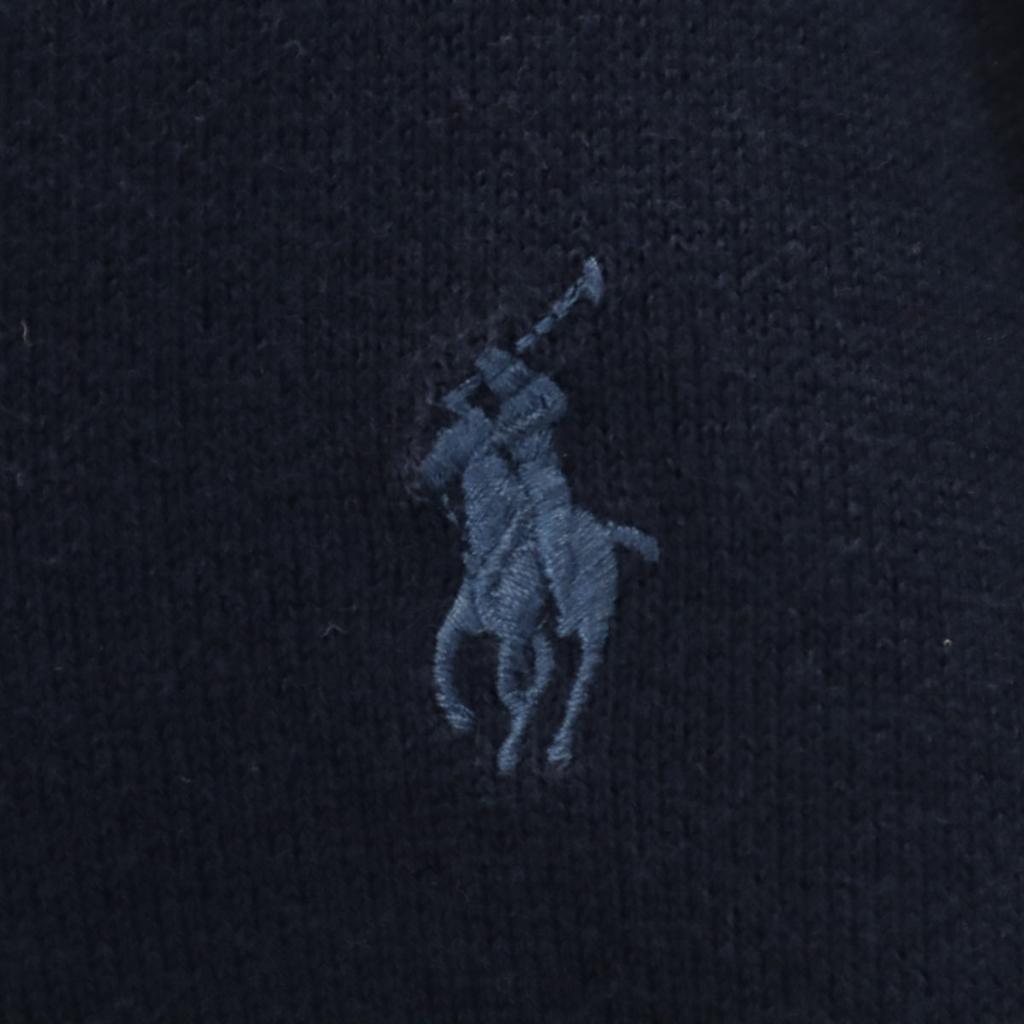 POLO RALPH LAUREN cotton Long sleeve V neck sweater M Navy knit Men's Used