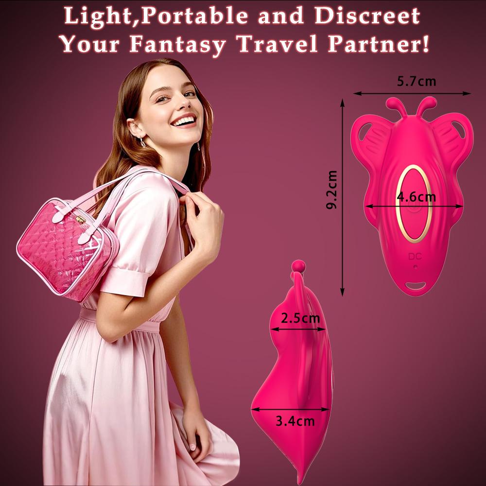 Thong Panty Wearable Vibrator Mini Butterfly Masturbator Clitoral Stimulator 9 Vibration Modes Adult Sex Toys for Couples