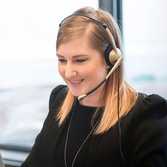 Casque d'Écoute Filaire avec Microphone Anti-bruit pour Bureau Vidéoconférence KOSS CS100i Beige 97134