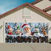2D Christmas Garage Door Decoration Santa, Elves, Snowman & Reindeer Banner