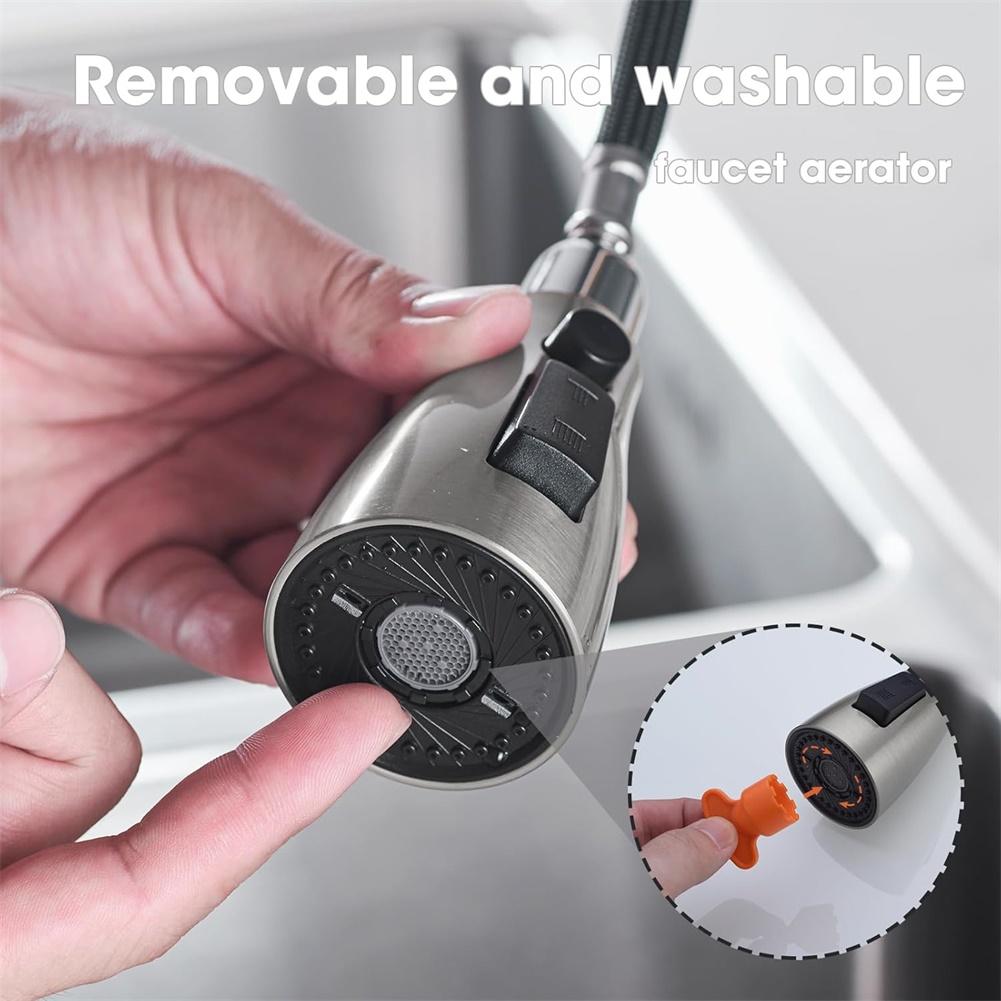 304 Stainless Steel Pull Down Kitchen Faucet Spray Head With 9 Connectors Shower Spray Head Bathroom Basin Sink Tap Replacement