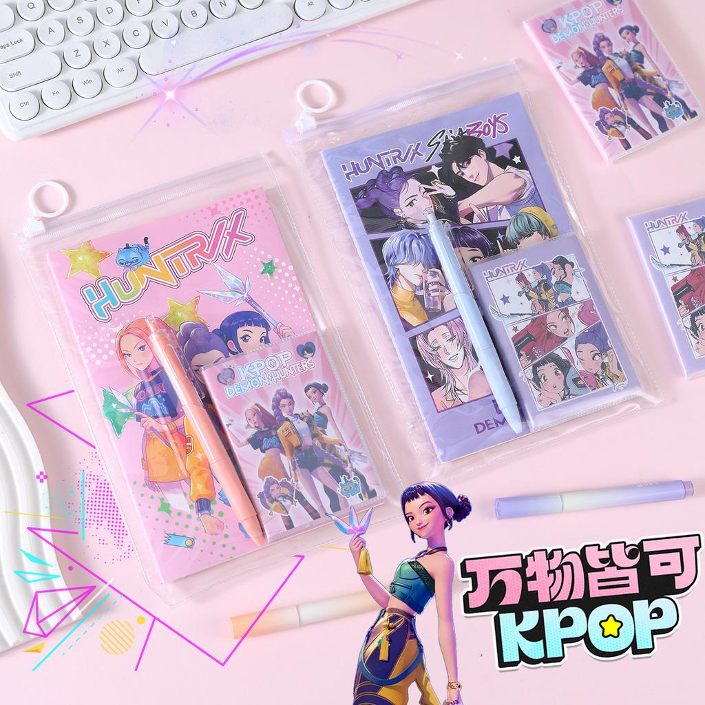 Stationery Set Original New KPOP Stationery Buckle Bag Set Student Stationery Souvenir Gift