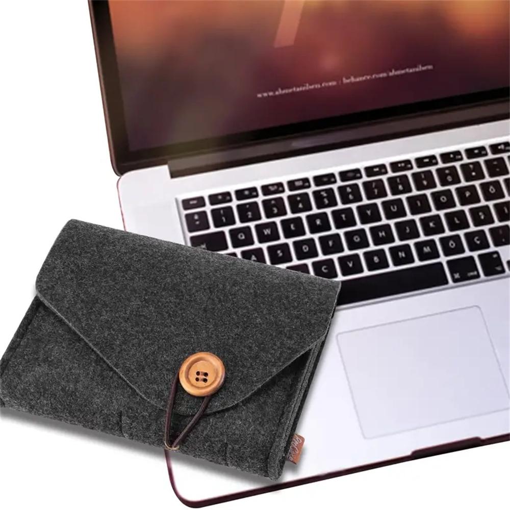 Felt Gadgets Bags Mouse Pouch Multipurpose Charger Storage Bag Travel Power Pack For & Laptops Accessories Black