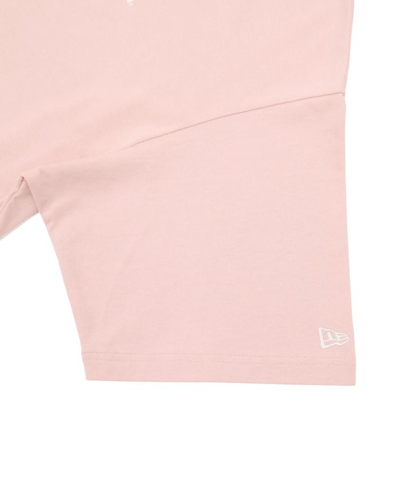 NEW ERA Short Sleeve Oversized Pink Rouge White M Cotton Tee Box Logo T-Shirt S/S