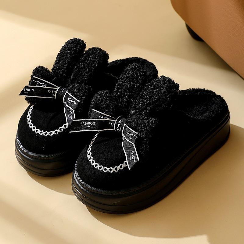 New household slippers home non-slip flat bottom couple simple wind autumn and winter warm cotton slippers
