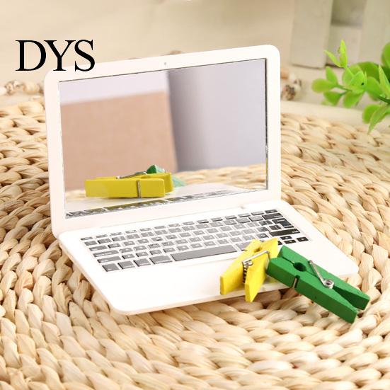 Handheld Cosmetic Mirror Mini Laptop Mirror, Pocket Size Shaped Makeup Portable Small Handy Grooming Folding Computer for Dollhouse Accessory, Travel