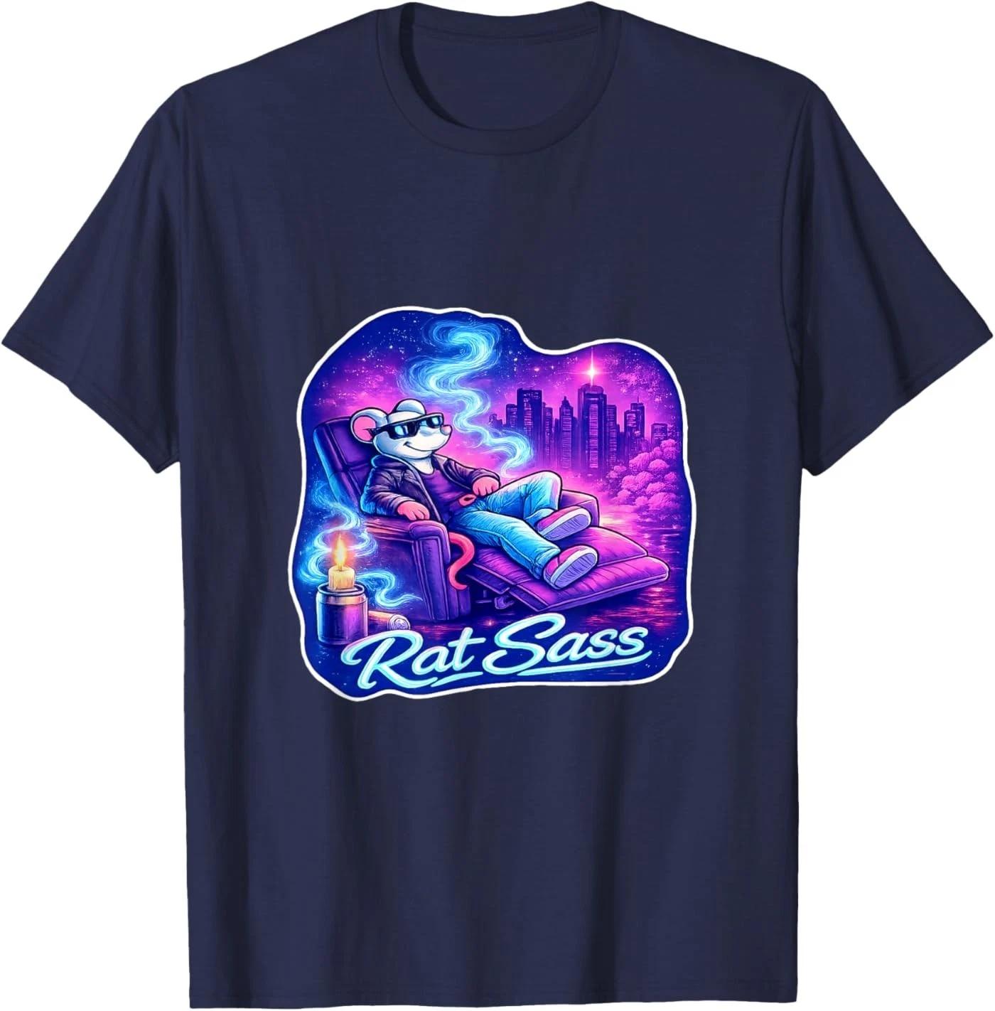 

Electric City Cartoon Rat Vaporwave Retro Urban Art T-Shirt M