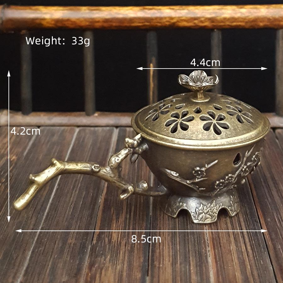 

1 шт. Портативная ручная сплавная горелка для благовоний «Цветок сливы и лотос», Горелка для ароматических чипсов «Благоприятное облако» (Без благовоний)