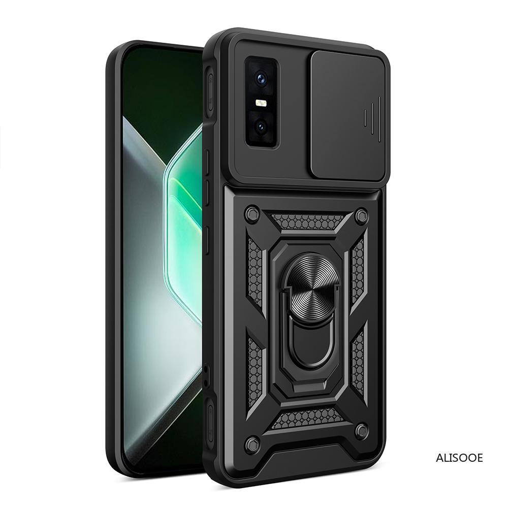 

Чохол для Infinix GT 30 Pro 5G Чохол Слайд Камера Кільце-підставка Захисна кришка для Infinix GT 30 Pro Ударостійкий чохол Infinix GT 30 Pro чорний