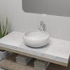 Day and Night - Day and Night Round Bathroom Sink with White Ceramic Mixer Tap