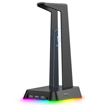 Stojan na sluchátka ST-2 s 2 USB + audio porty, podpora pro sluchátka, držák na sluchátka, úložné příslušenství