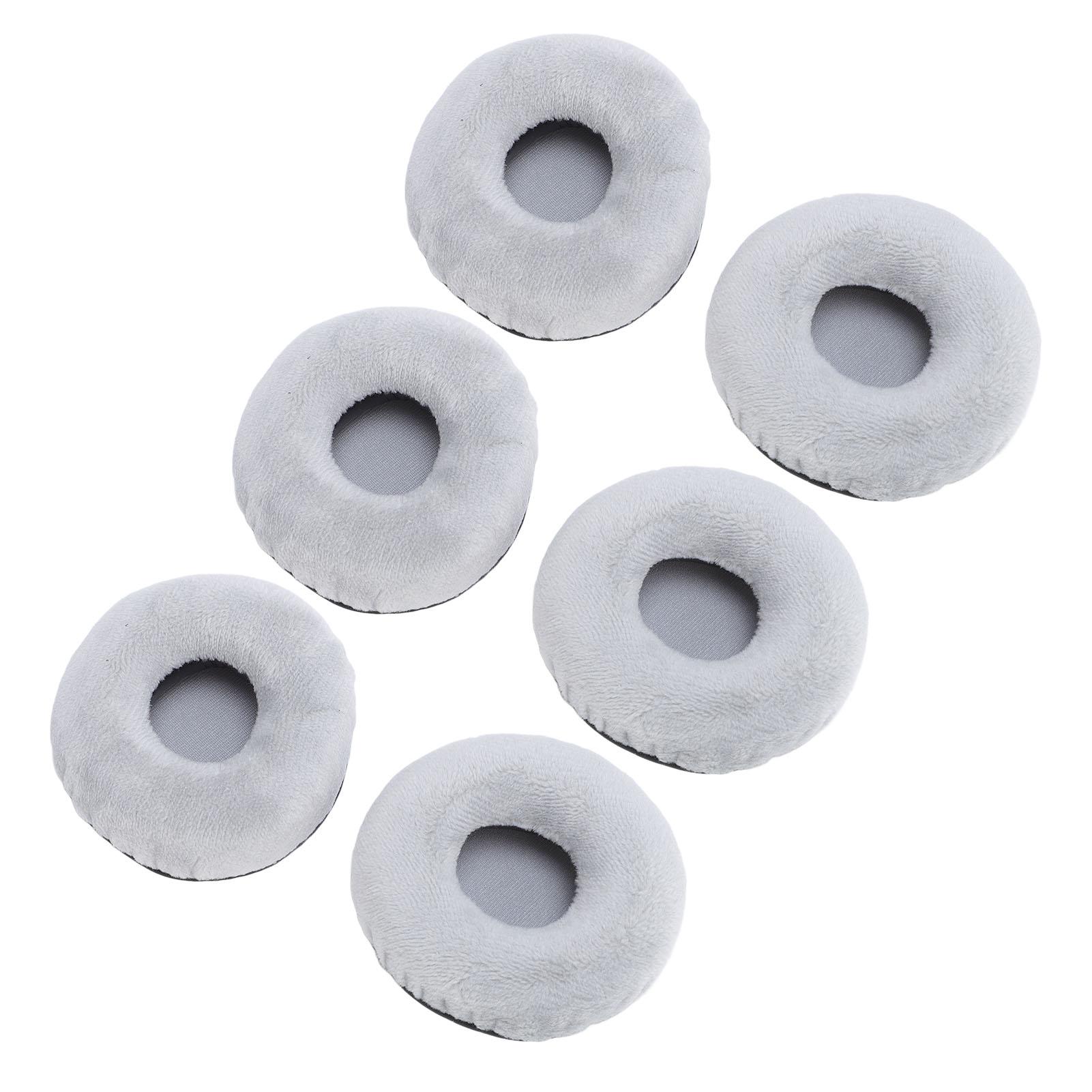 6 шт. бархатных амбушюр-подушек на замену, комфорт 60 мм, универсальные амбушюры для наушников для серый