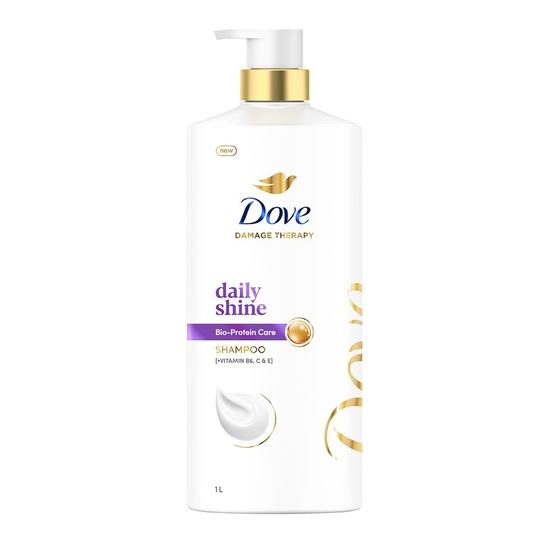 DOVE Daily Shine Shampoo 1 L|| For Damaged or Frizzy Hair|| Makes Hair Soft|| Shiny And Smooth - Mild Daily Shampoo for Men & Women