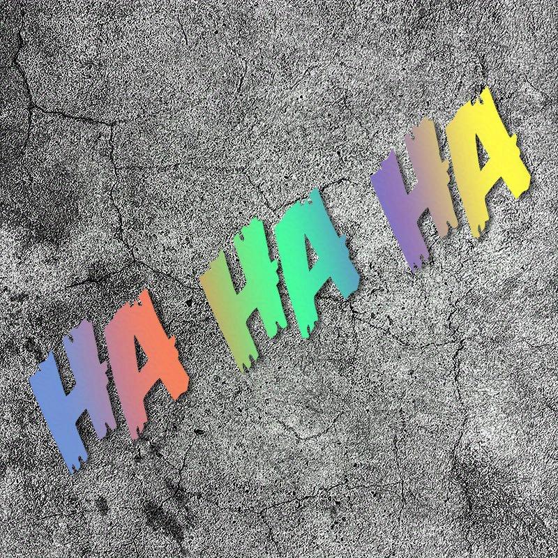Multi-color HA HA HA Style Sticker, Waterproof Durable Vinyl Decal, Trendy Art Decor for Motorcycle, Car, Helmet, Laptop