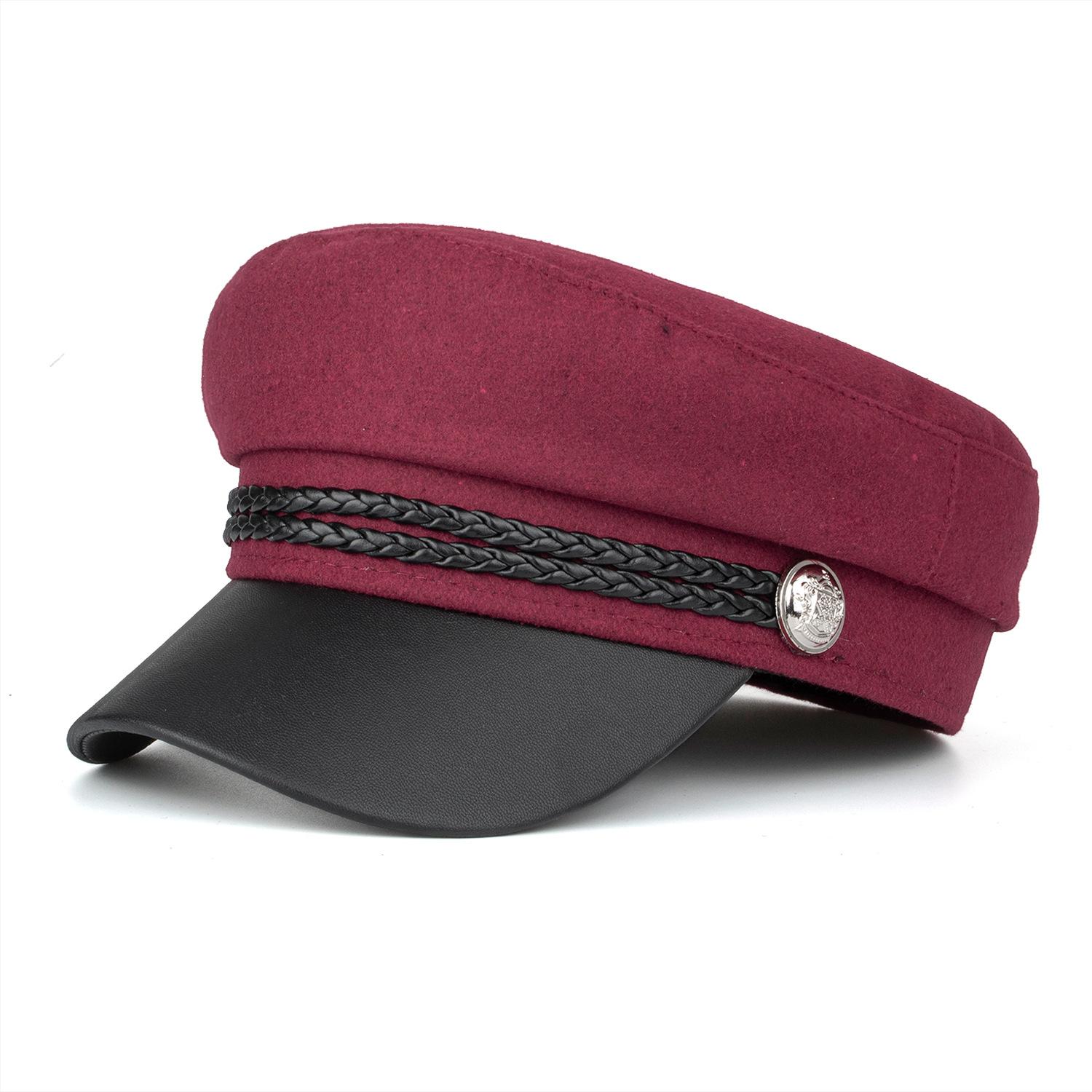 

Шляпная промышленность осень и зима новый трехцветный берет R one size fits all красный