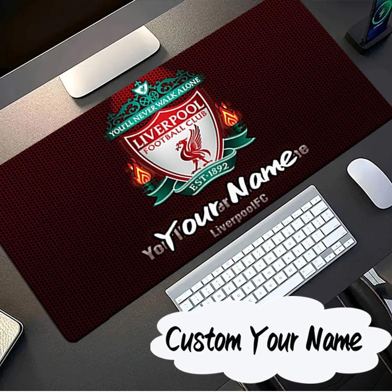 Custom Name Mouse pad Football Liverpool Crest Mouse pad, Gaming Mouse Pad, keyboard pad, Desk Decor for computer notebook Fan Birthday Gift