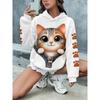 Herfst en Winter Dames 3D Kat Print met Capuchon Trui Hoodies & Sweatshirts (vrouwen)