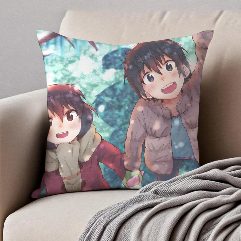 Romantic Mystery Japanese Anime EErased Cushion Cover Pillowcase Antidustmite Invisible Zipper Short Plush Sofa Cushion
