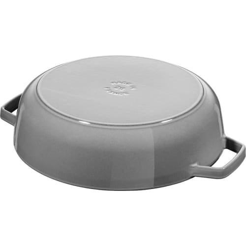 Staub Braiser Saut? Pan, Gray, 24cm, Double-Handled, Cast Iron Enamel, Shallow, Sukiyaki, Induction Compatible [Official Japanese Product] Braiser 405