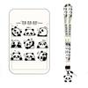 New Panda Printing Plastic Card Holder with Long Lanyard Slide Card Case ID Card Protective Cover