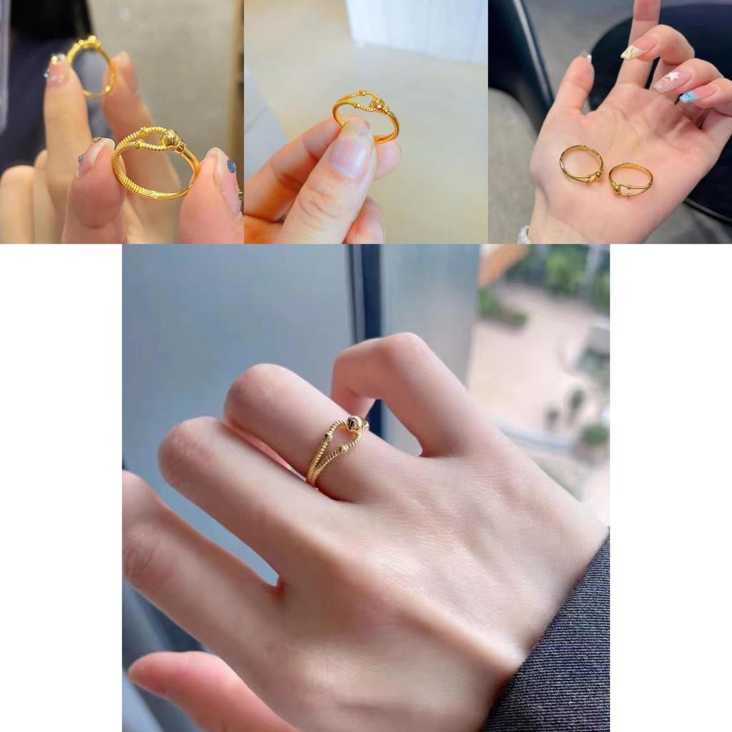 Gold Copper Fashionable Plated Open Adjustable Rings For Women Elegant Design
