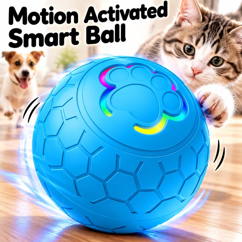 Interactive Smart Pet Toy Ball Motion Activated Hunting Toy Automatic Rolling Color Changing Self Entertainment Cat Small Dog 1