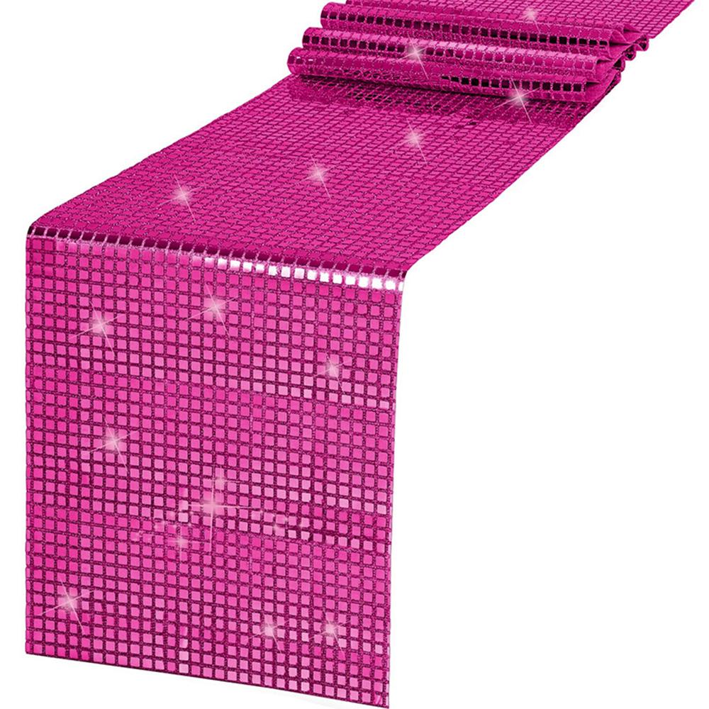 

30x275cm Disco Mirror Sequin Plaid Table Runner European Wedding Party New Year Decor Tablet Flag D