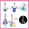 Copper Luminous Lantern Angel Lotus Bible, Cross Charms Beads Pendant For Original Bracelet Woman Girl Jewelry