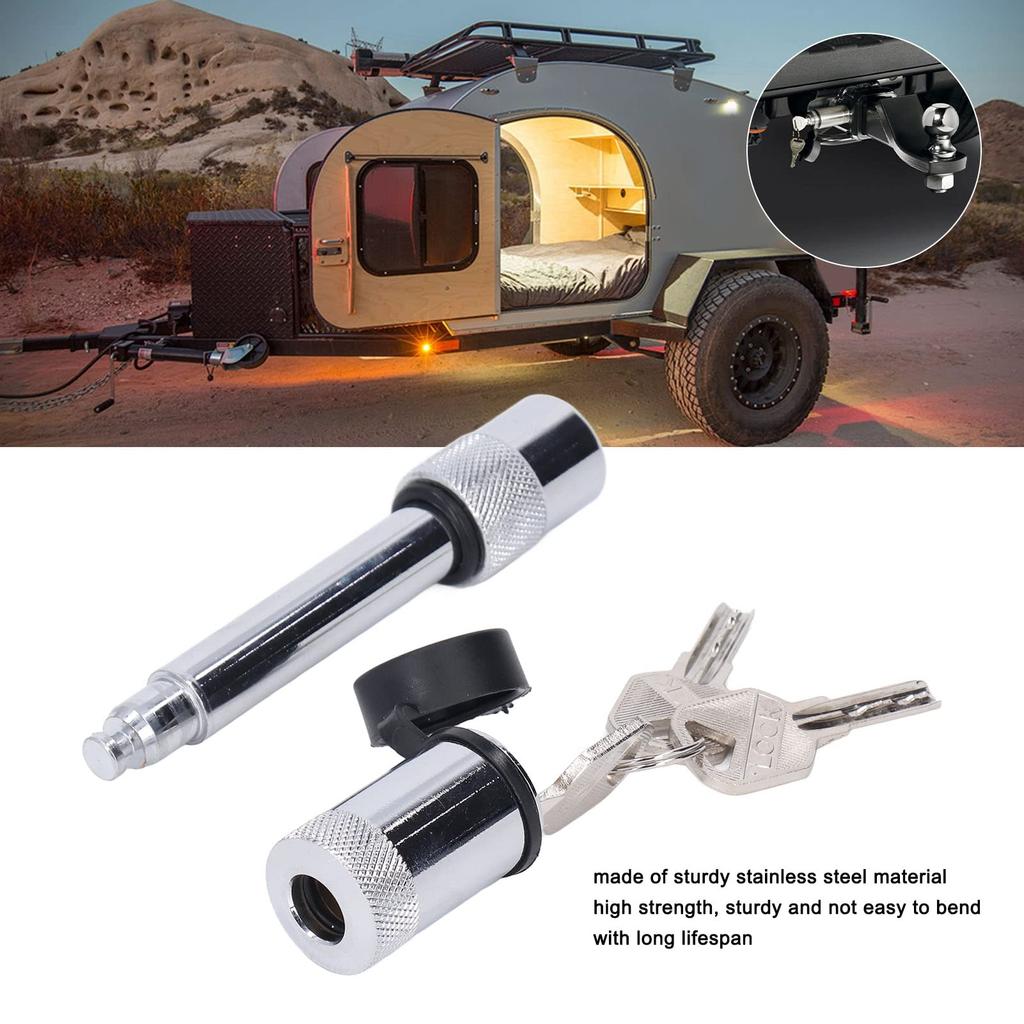 Trailer Hitch Lock 5/8" Pin Tow Stainless Steel Barbell Style Locking Hitch Pin with 3 Keys