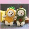 Adorable Pineapple Bear Plush Toy Cute And Fluffy Bear Keychain 12cm Soft
