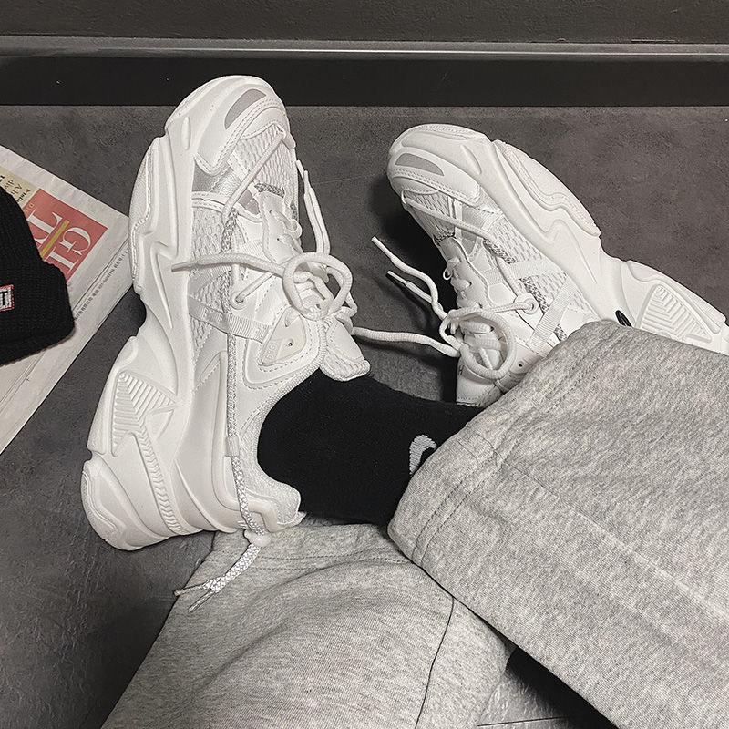 Women's Chunky Sneakers Thick Bottom Platform Vulcanize Shoes Fashion Breathable Casual Running Shoe for Woman Female