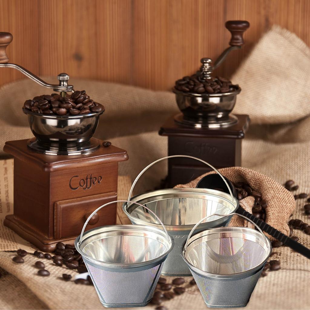 304 Stainless Steel Cone Coffee Filter Practical Fine Mesh Design Replacement Part Accessories For Espresso Machines