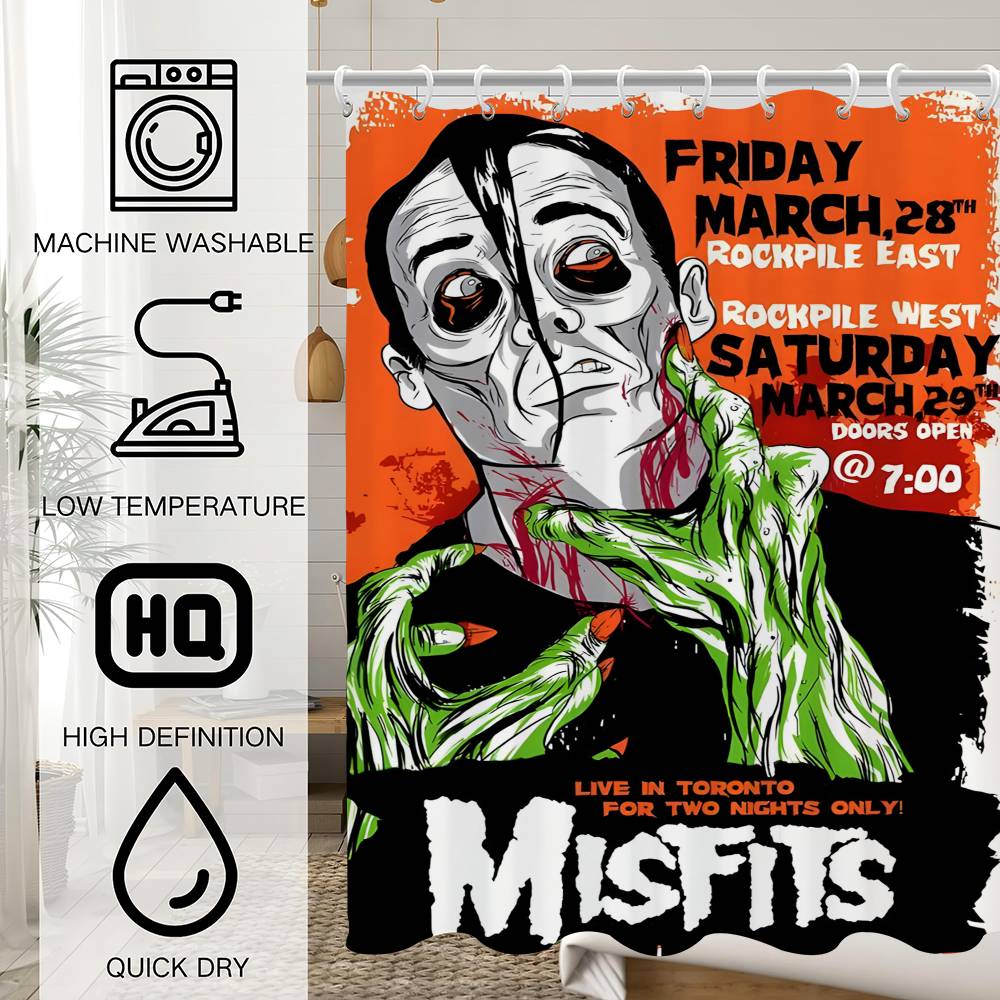 M-Misfits Hot 1 Piece Of 150X180Cm Printed Shower Curtain Partition Bathroom Waterproof And Mold Resistant