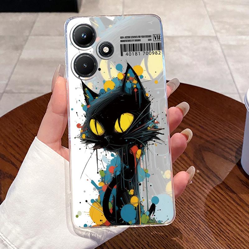 For Infinix Hot 30i 30 Play NFC Hot30 4G 5G Fundas Clear Silicone Soft TPU Jelly Back Cover Cute Rabbit Cat Dinasaur Phone Case