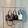 Korean Style Solid Color Large-Capacity Tote Bag - Women's Fashion Crossbody and Shoulder Bag