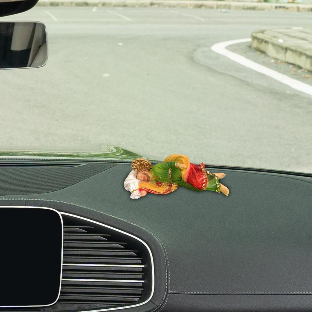 Sleeping Joseph Statue Tabletop Display Religious Artwork Ornament Religious Sculpture for Office Church Tabletop Shelf Car