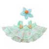 Doll Clothes for 17cm La Bubu 2-Piece Set Hair Clip Floral Dress Outfit Floral Hairpin Doll Accessory