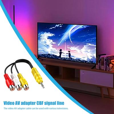 3,5MM auf 3 RCA Kabel Video Component AV Adapterkabel für TV 3,5mm auf RCA Rot Weiß und Gelb Buchse Videokabel Fernsehgerät
